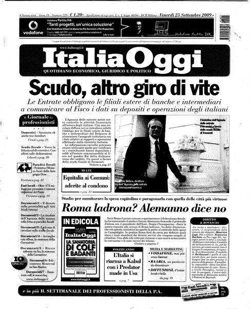 Italia oggi : quotidiano di economia finanza e politica